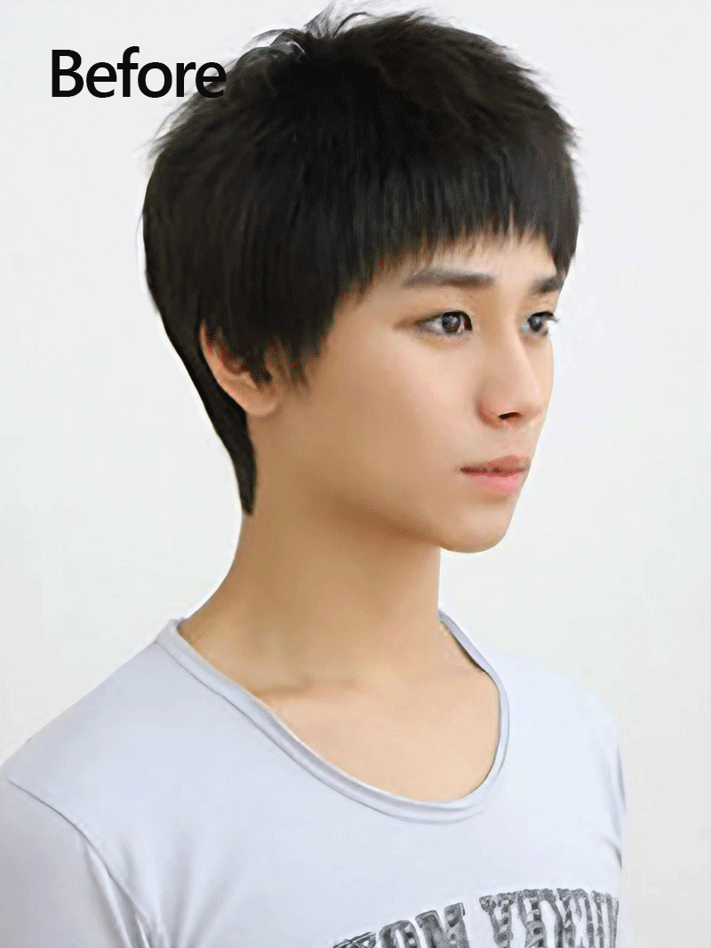 メンズウィッグ ショートレイヤーカット Before & After