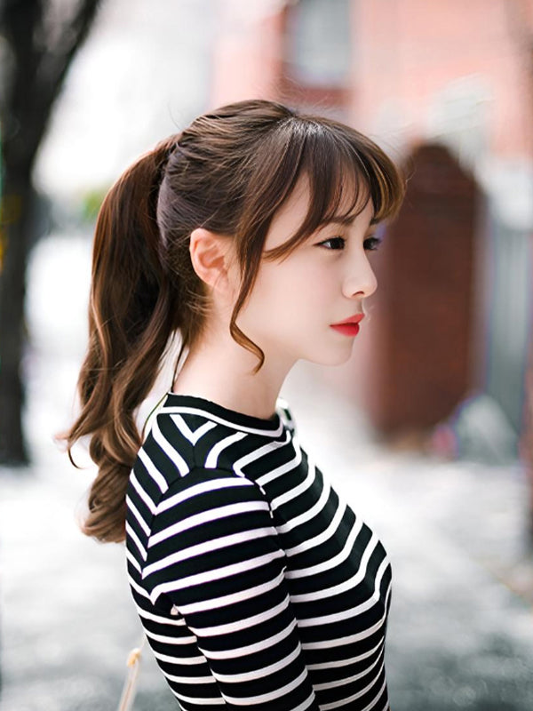 ポニーテールウィッグ ナチュラルカール マジックテープ