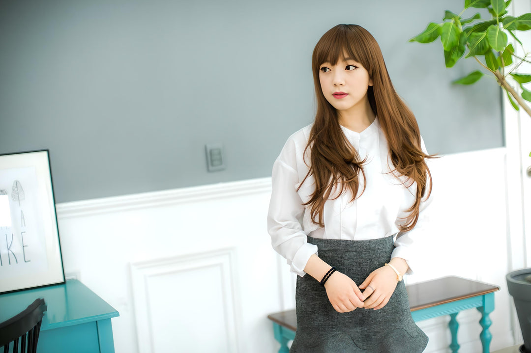 レディースウィッグ フルウィッグ ガーリッシュロングウェーブ ツートンブラウン