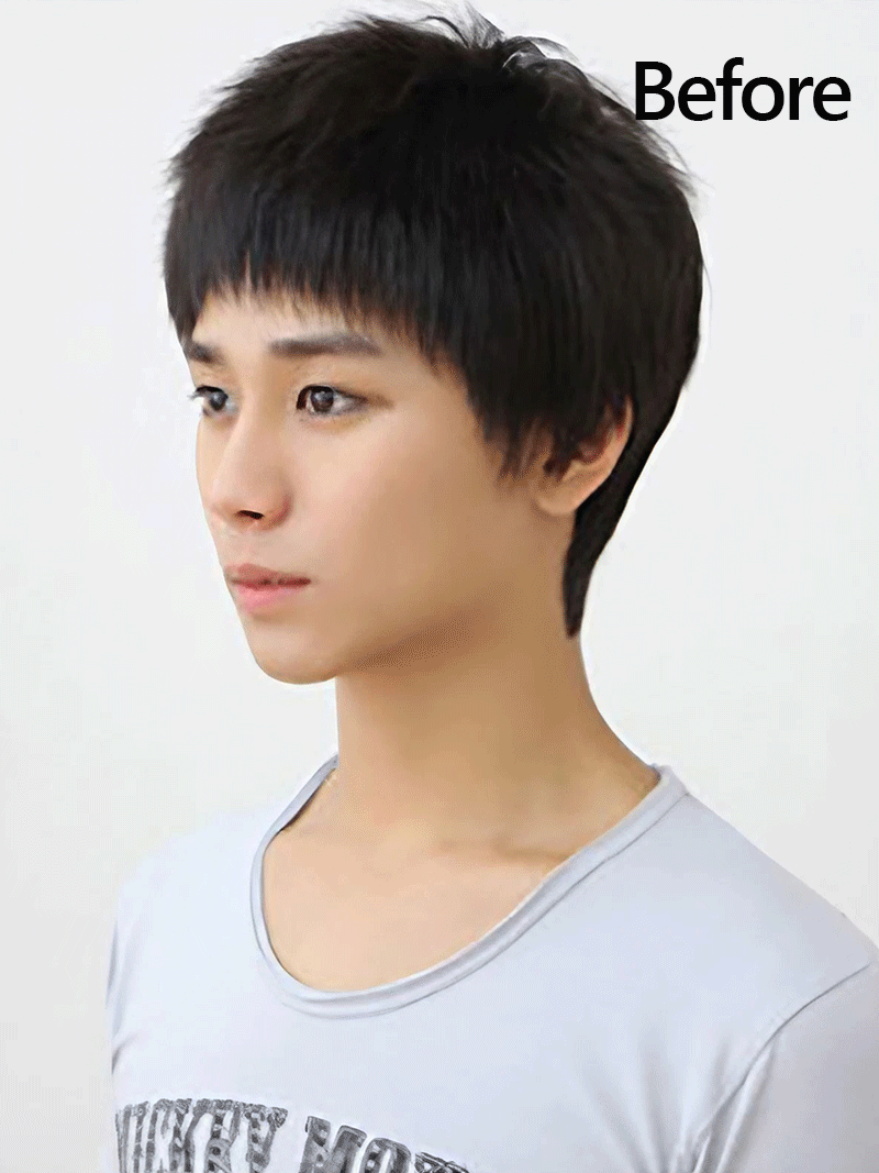 メンズウィッグ アシンメトリー Before & After