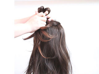 りんごヘアのウィッグアレンジ
