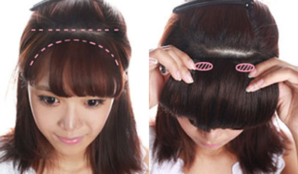 前髪ウィッグの付け方